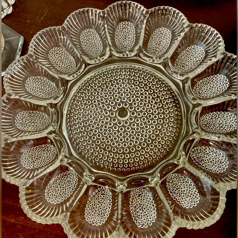 Vintage deviled eggs platter